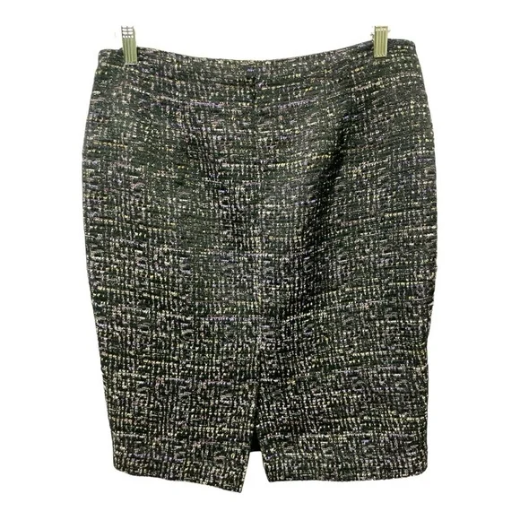 Ann Taylor Tweed Mini Skirt Womens 8 Wool Blend Back Zip Lined Textured - Picture 3 of 10